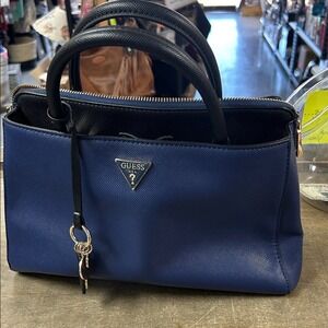 Guess Navy and Black Satchel